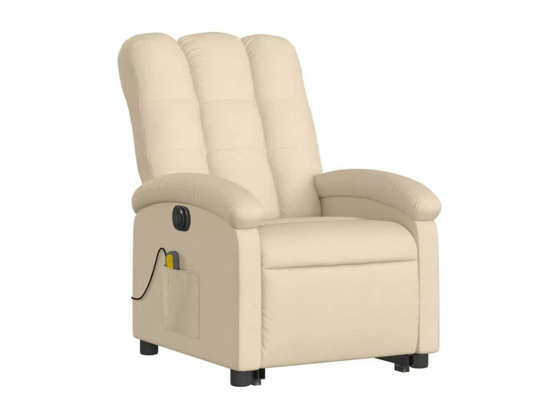 Fauteuil inclinable massant électrique Crème Tissu