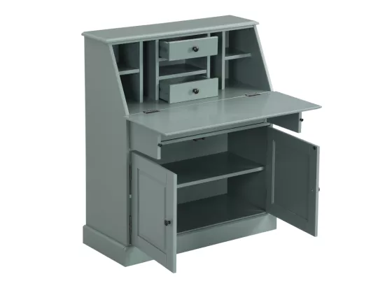 Secrétaire en pin et MDF - Coloris : Vert amande - CLEORE