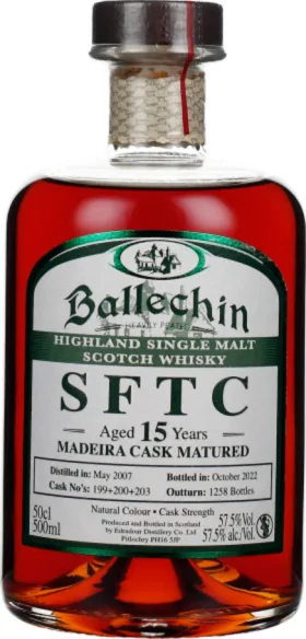 BALLECHIN 15 YEARS 2007 STRAIGHT FROM THE CASK 50CL