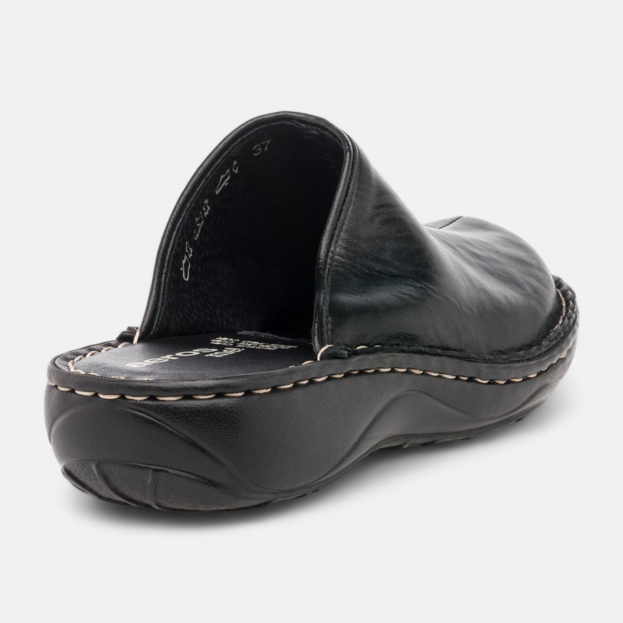 Sabots Femme en cuir noir