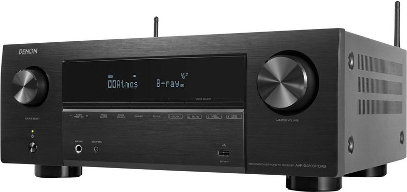 Denon AVR-X2800H DAB 7.2-kanaals AV-Receiver, 8K Ultra HD, HEOS Built-In, Dolby Atmos, DTS:X, Bluetooth, DAB+, WLAN, AirPlay 2, Alexa - Zwart
