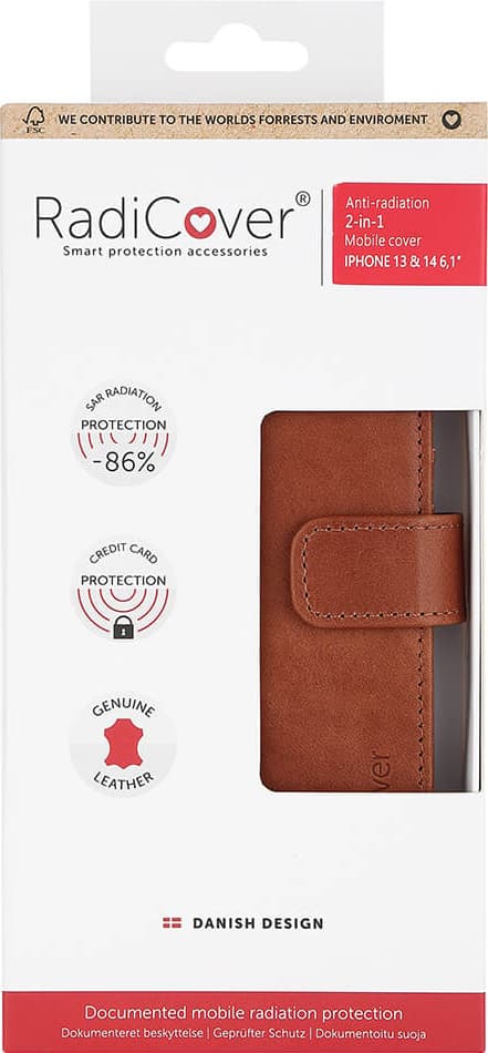 Radicover 2-i-1 wallet case til iPhone 14 (brun)