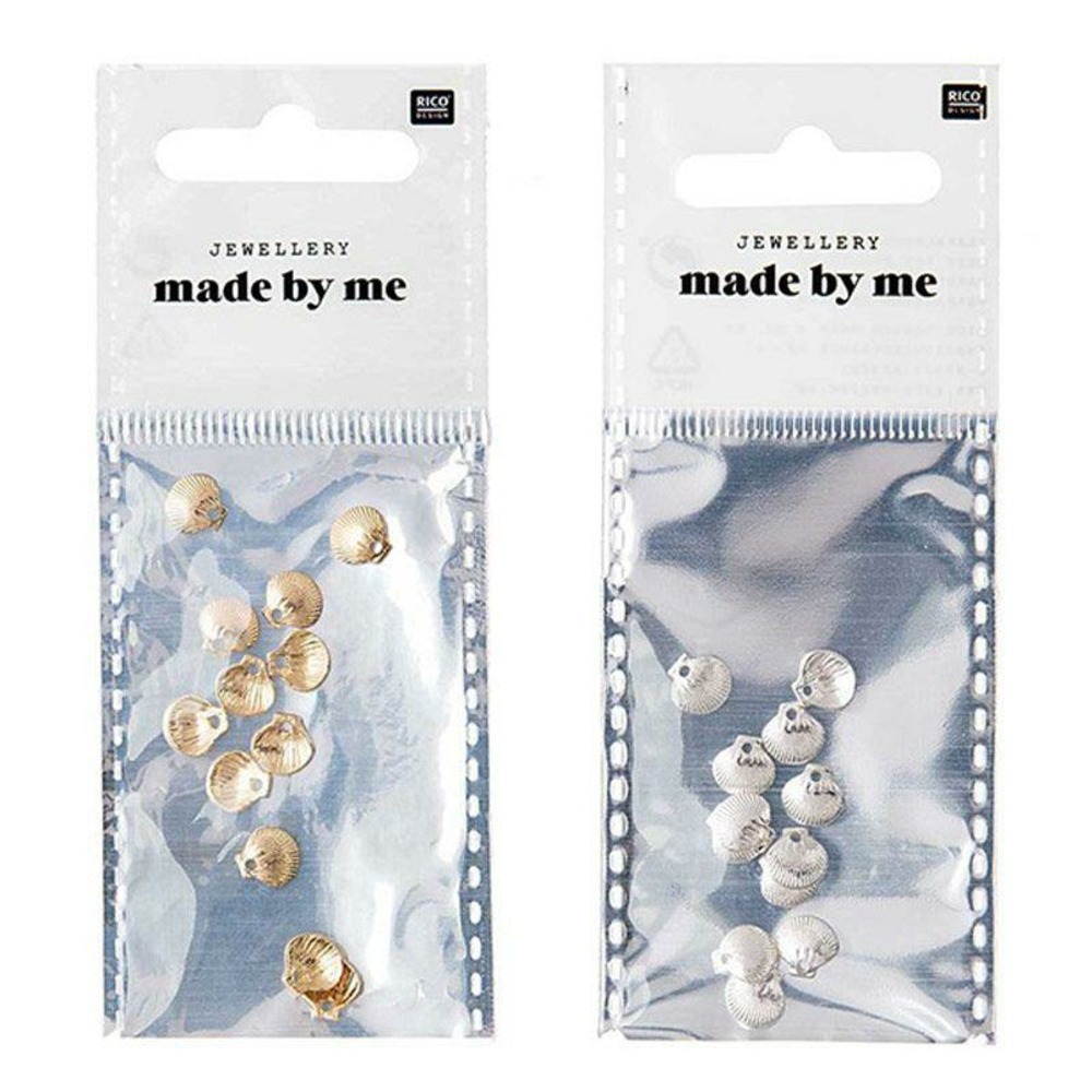 24 perles mini coquillages pour bijoux - doré & argenté