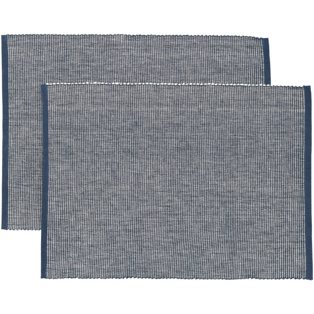 Blokker Placemat Como - 30x45 cm - 2 stuks - Blauw
