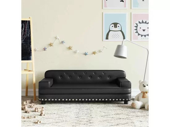 Canapé pour enfants noir 90x53x30 cm similicuir