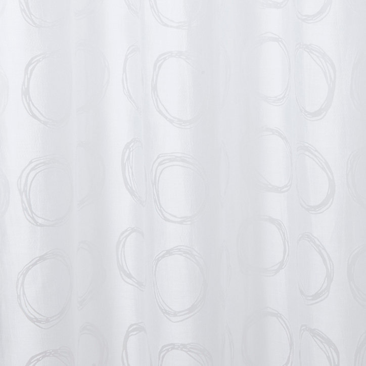 Voilage GoodHome Succusa blanc à points l.140 x H.260 cm