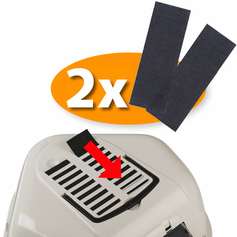 Ferplast bac litiere pour chat, maison de toilette pour chat, bac à litière d'angle, 2 filtres à charbon actif anti-odeur inclus,