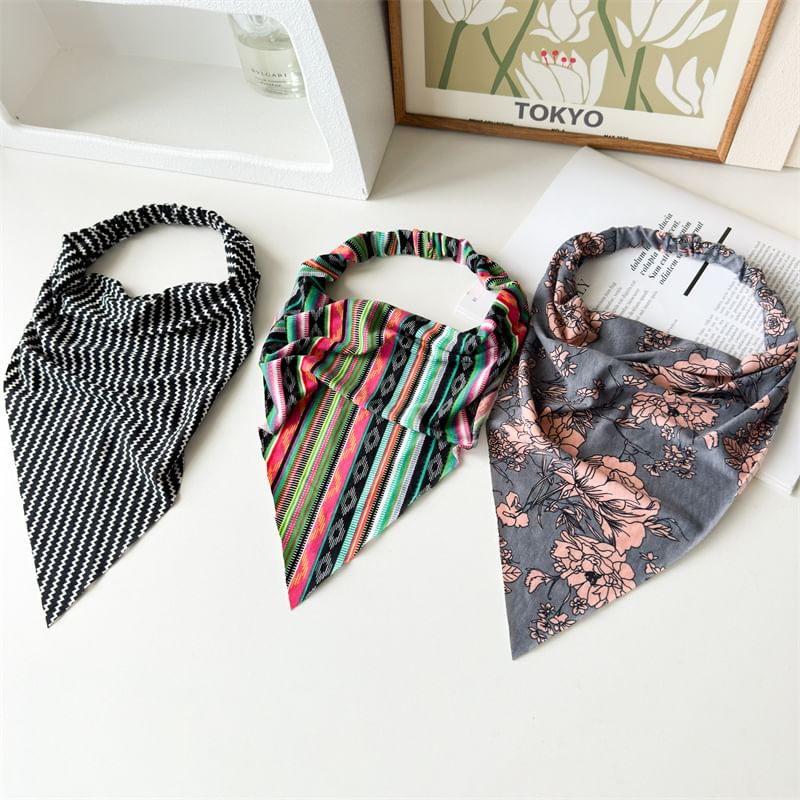 enthice - Bandana-hoofdband met bloemenprint (verschillende ontwerpen)