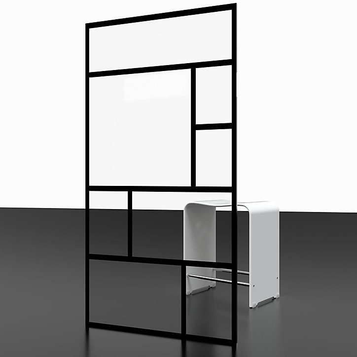 Porte de douche pivotante 80 cm NewStyle Schulte, style verrière atelier, verre de sécurité anticalcaire