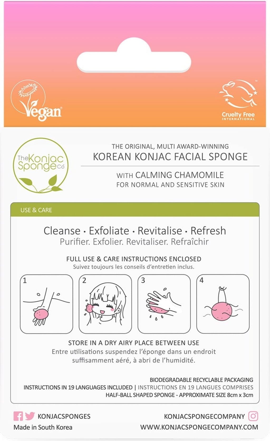 The Konjac Sponge Company  Konjac Facial Puff Sponge with Chamomile