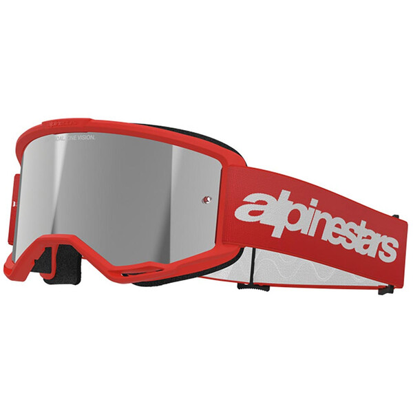 Alpinestars - Masque Vision 3 Wordmark Mirror Rouge / Blanc / Argent