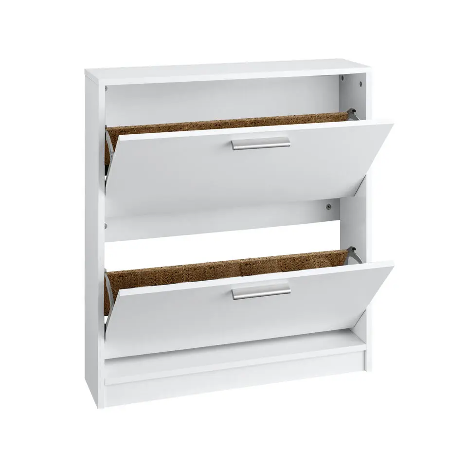 Bill - Schoenenkast met 2 kleppen in wit