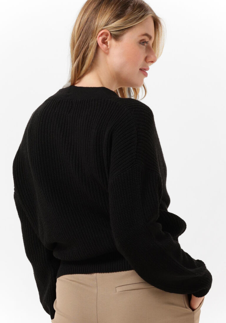 SIMPLE zwarte simple vest rosey knit-eco-cot-22-3
