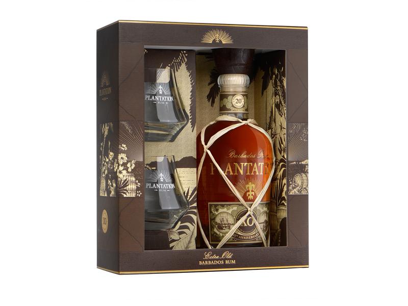 Plantation Rum Geschenkset Rum XO 20th Anniversary 0.7 l & Geschenkbox mit Rum aus Barbados