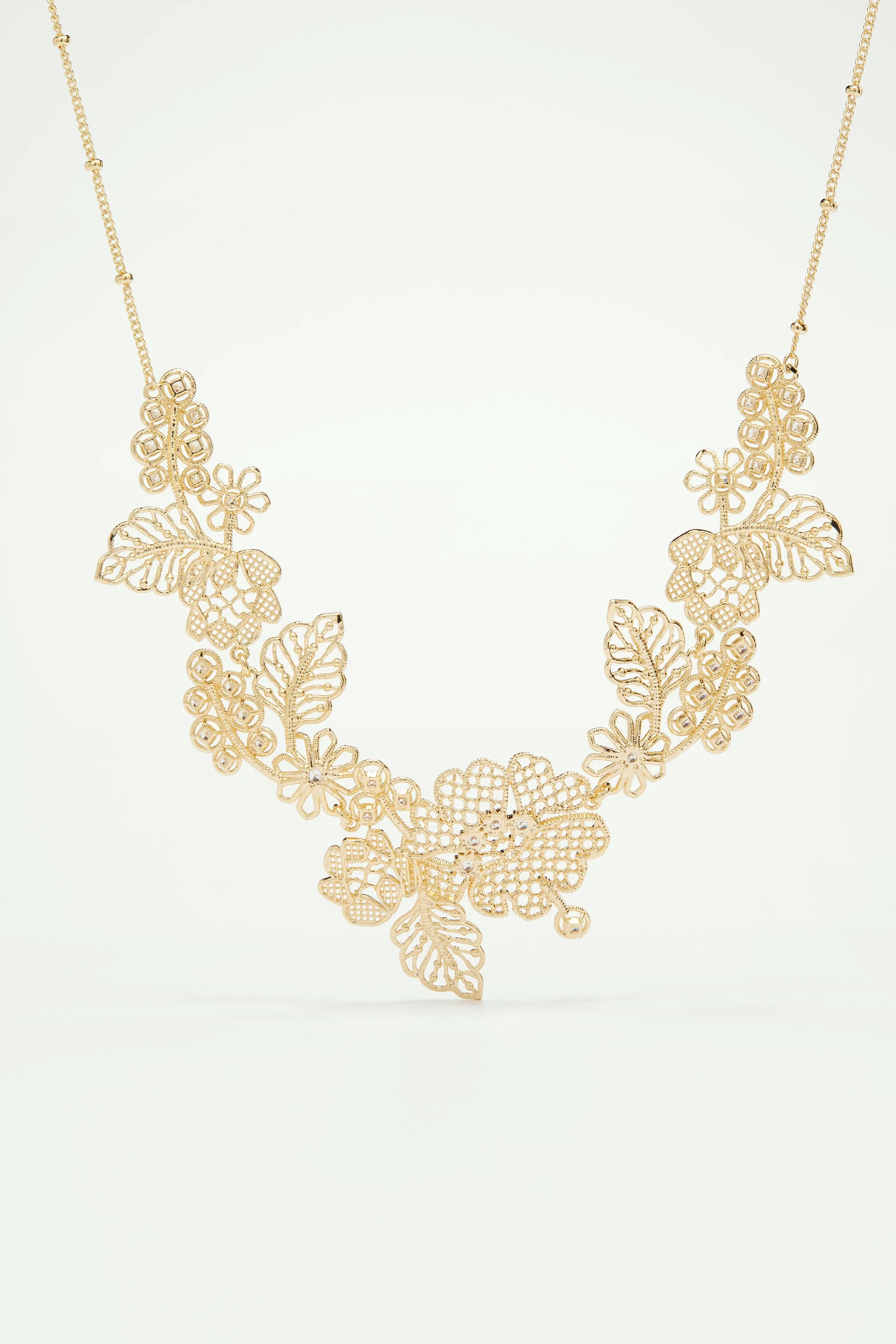 Collier plastron fil d'or | Jaune