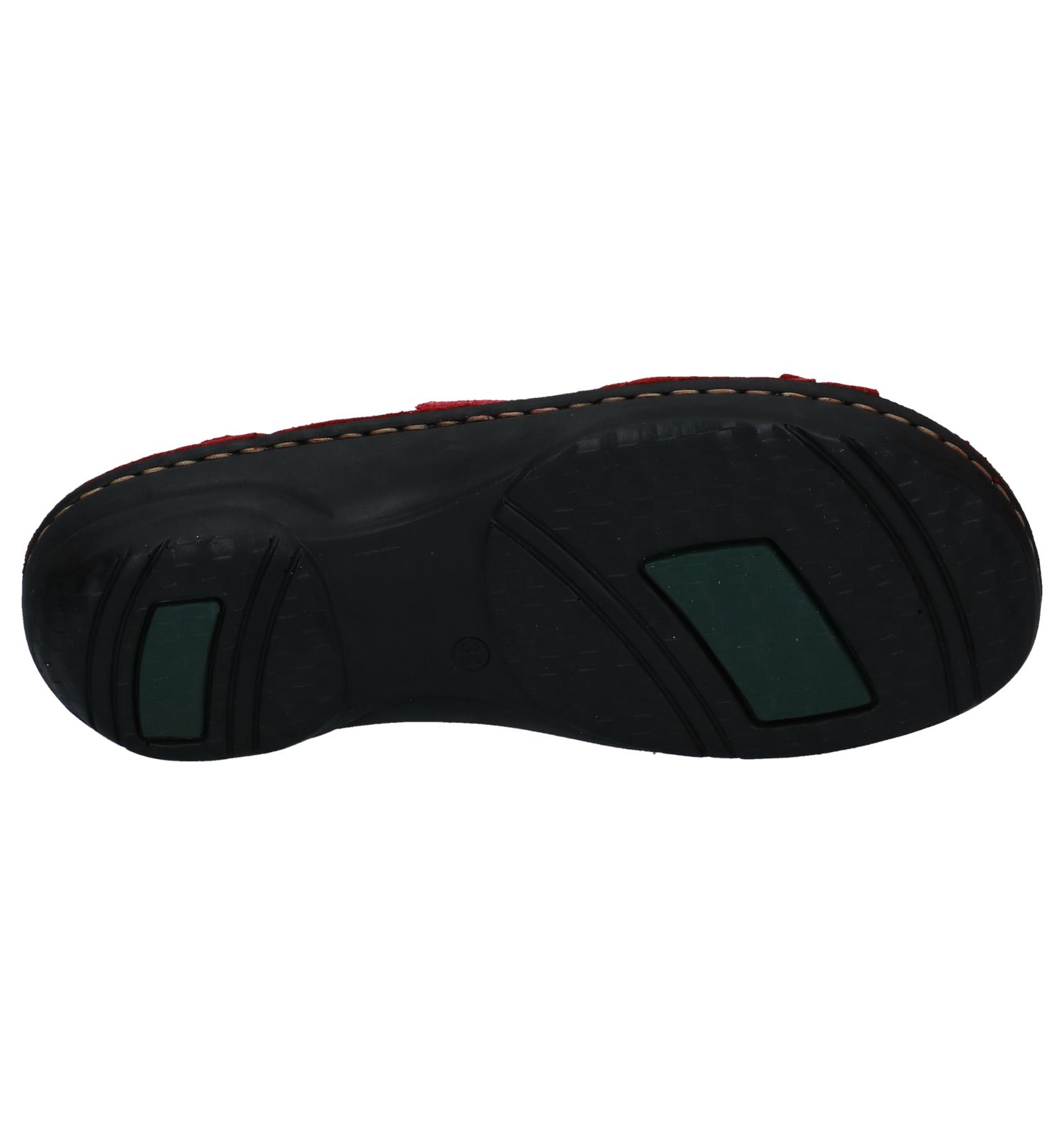 Slippers op sleehak rood