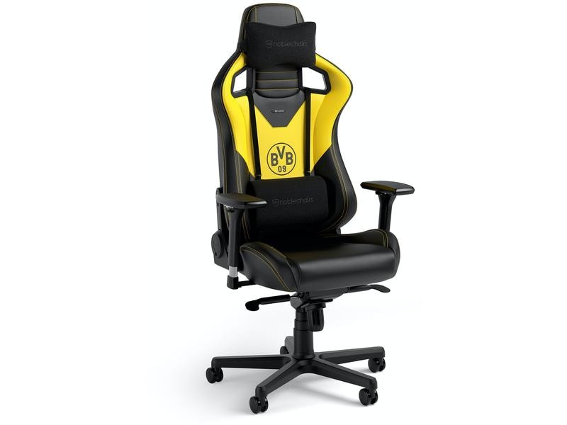 noblechairs Gaming-Stuhl Epic Borussia Dortmund Edition Gel Gaming-Computersessel aus Kunstleder und mit 120 kg Belastbarkeit
