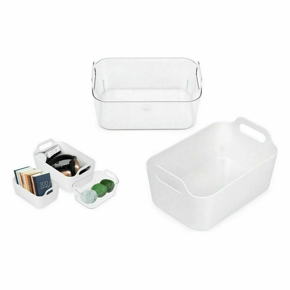 Confortime Panier Multi-usages - Blanc - Lot de 12