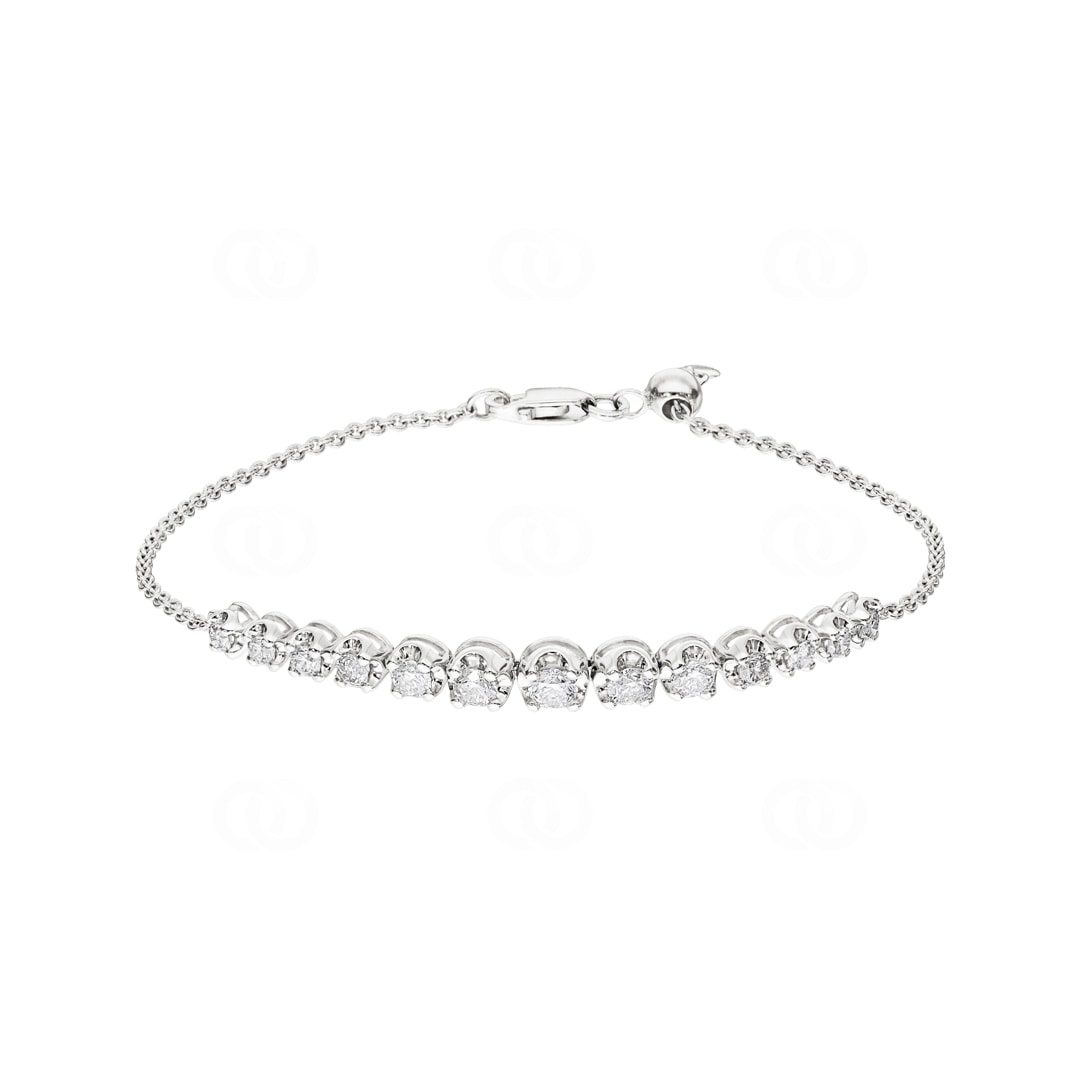 1.00 Karat Diamantarmband 750/18 K Weissgold