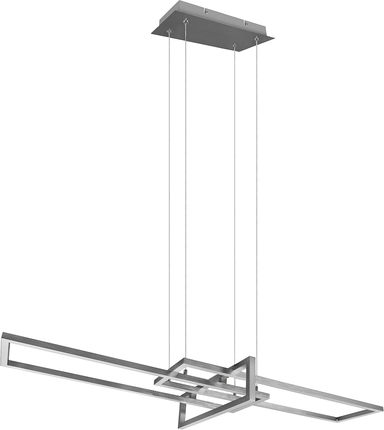 Trio Leuchten LED Pendelleuchte Salinas 320310307, Metall Nickel matt, inkl. 34 Watt LED, Switch Dimmer