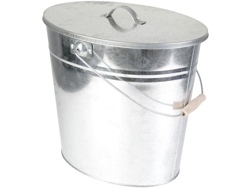 Kamino Ascheeimer mit Deckel, 24 l, Silber Praktischer Ascheeimer