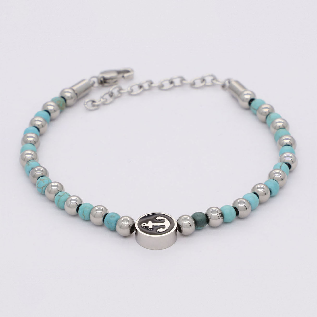 Rockstone Bracelet Jean en Acier & Turquoise
