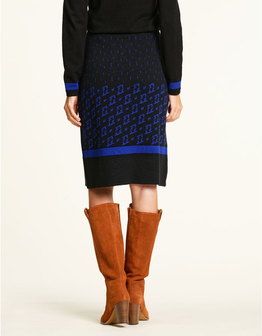 Jupe maille jacquard bleu