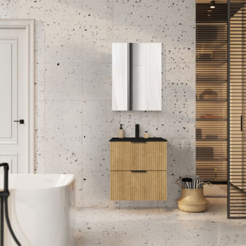 Atlantic wastafelonderkast Raff eik ribbelfront 60 x 45,2 x 63,5 cm
