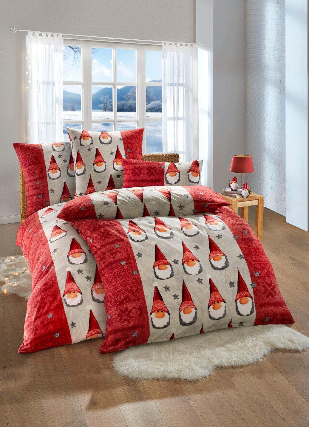 Kuschelige Bettwäsche-Garnitur mit weihnachtlichem Motiv