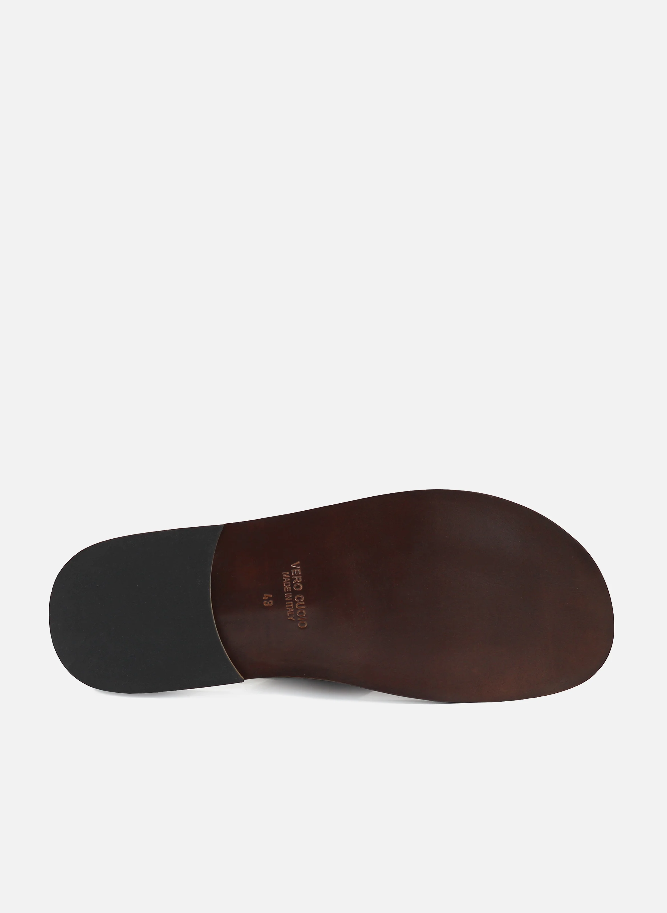 Sandales plates homme cuir lisse | Marron