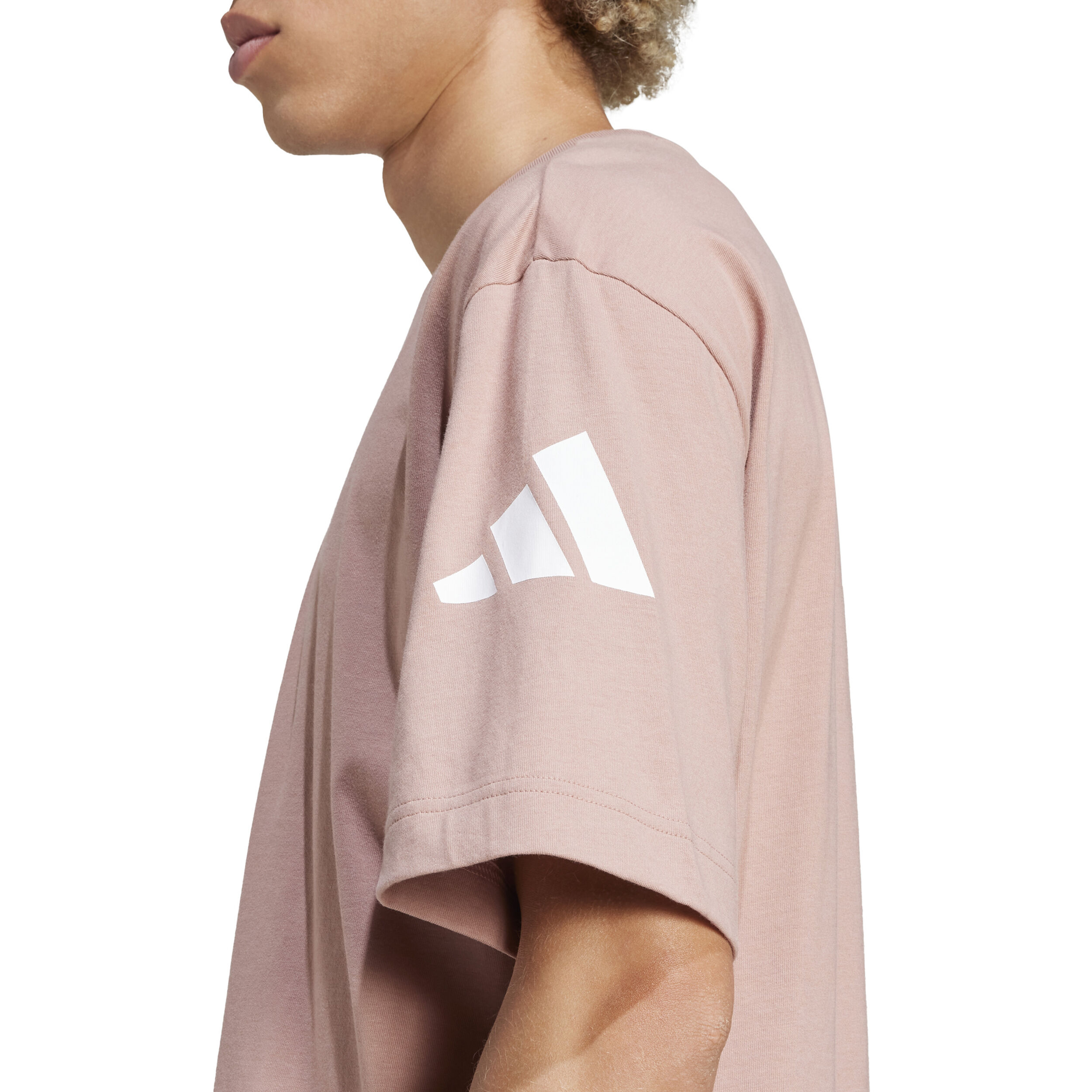 adidas Essentials Loose Fit 3 Bar Logo T-shirt Hommes - Vieux Rose