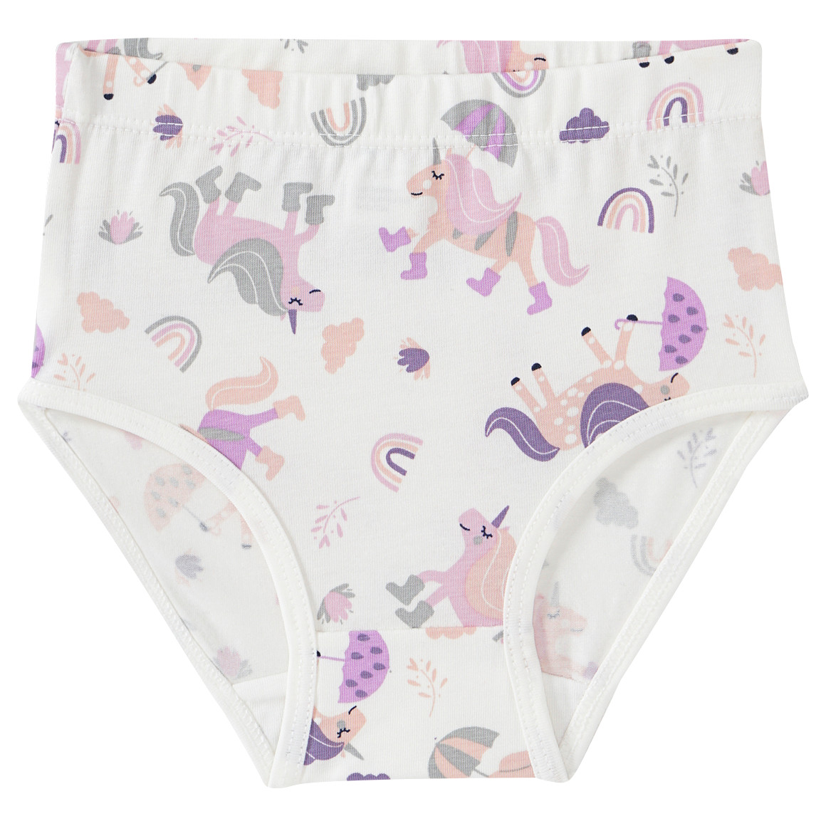 Topomini 3 Baby Slips mit Einhorn-Motiv helllila / weiss