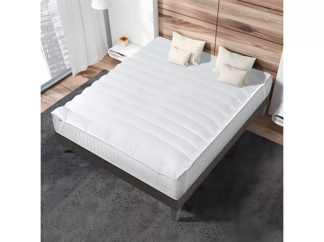 BELLECOUR LITERIE | Surmatelas WELLNESS 160x200 cm | Fibres creuses polyester