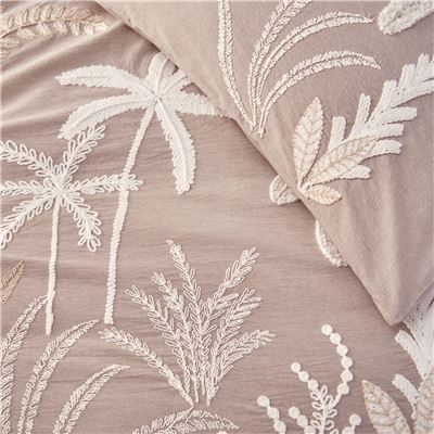 Linge de lit motifs palmiers tuftés