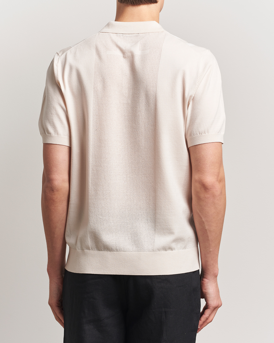J.Lindeberg Reymond Stripe Knit Polo Moonbeam