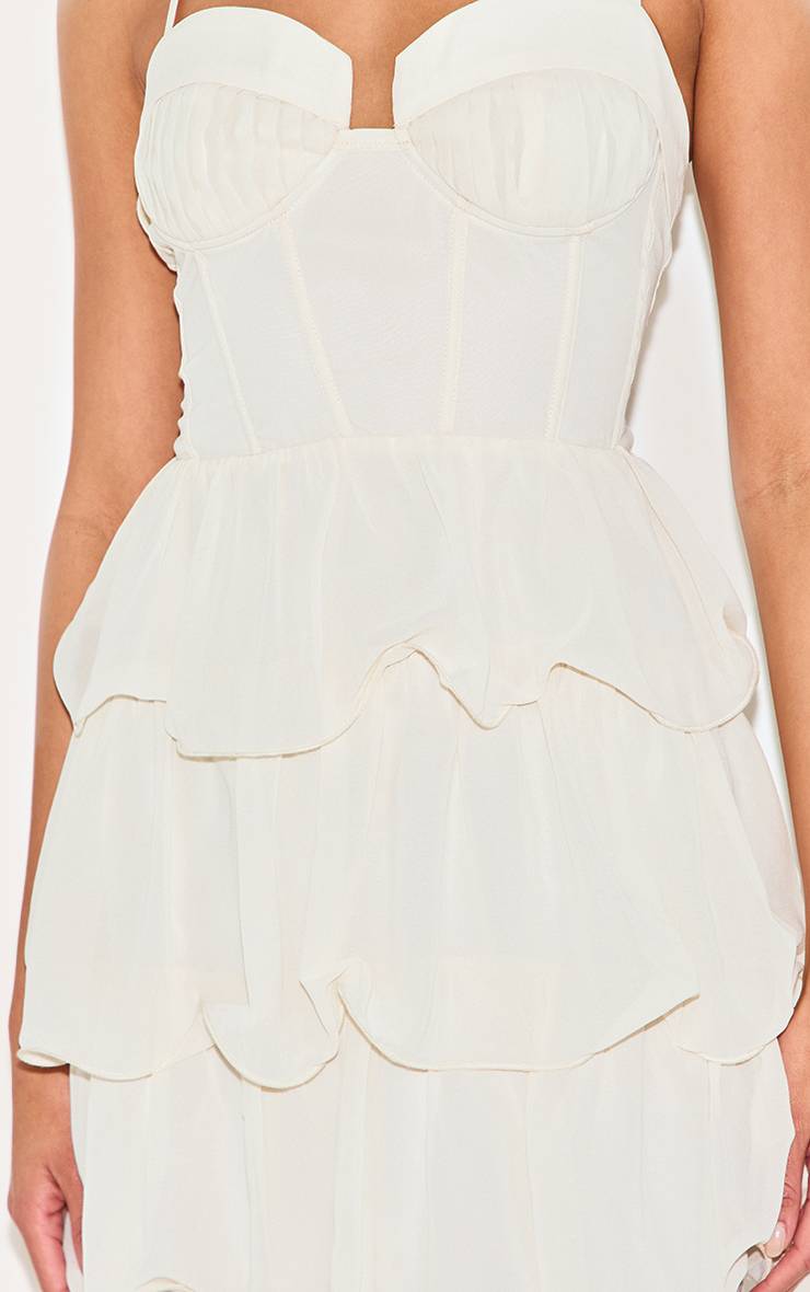 Robe Droite En Mousseline À Détail Plissé Et Volants