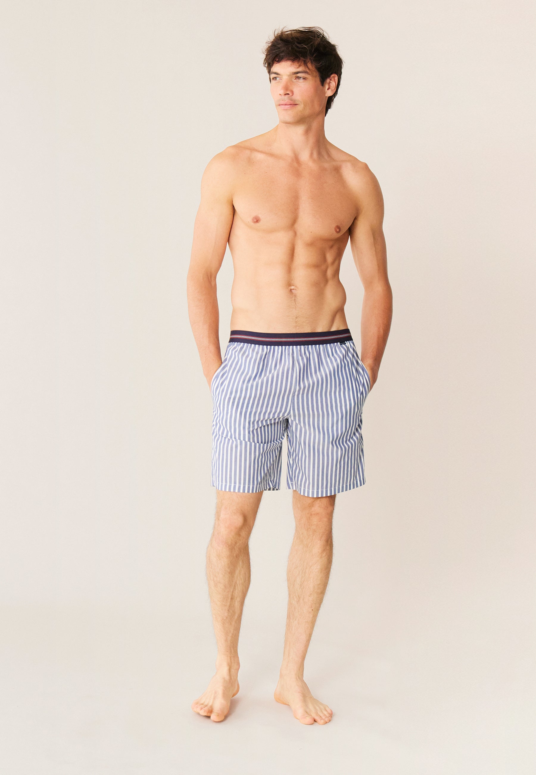 Short de pyjama-Orlando Sens Bleu Gris