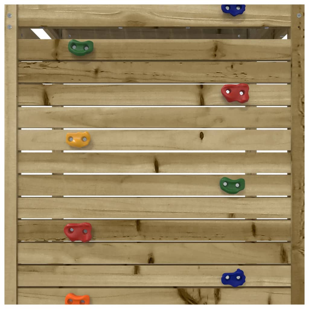 Aire de jeux d'extérieur balançoires toboggan portiques robuste jeux jardin 53 x 267 x 207 cm bois de pin imprégné