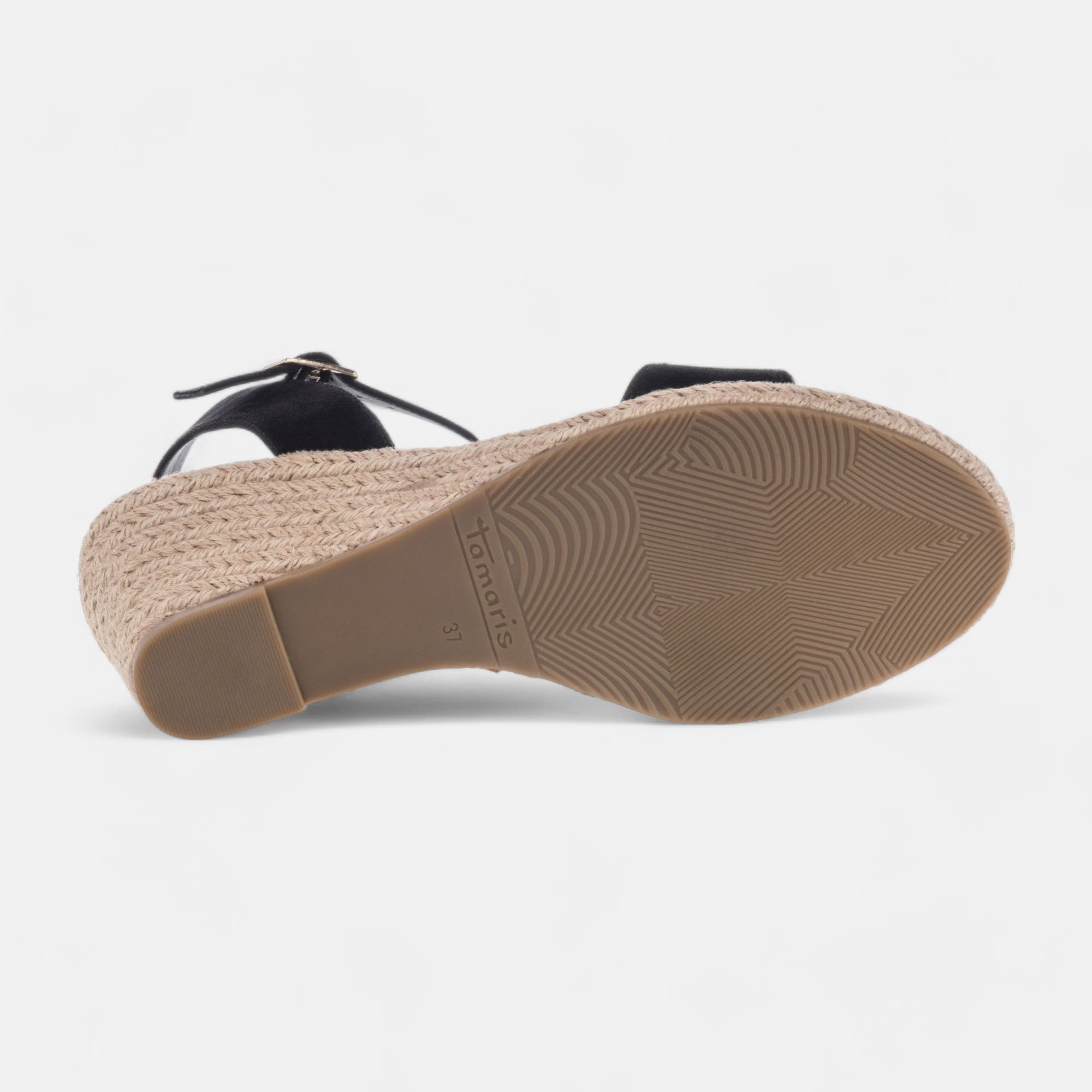 Espadrilles à talon compensé Femme noir