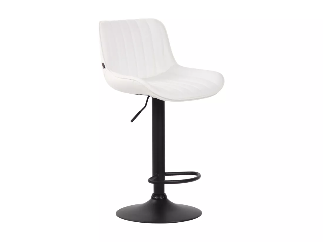 Lot de 2 Tabourets de bar - Similicuir & Métal - Blanc - Lentini