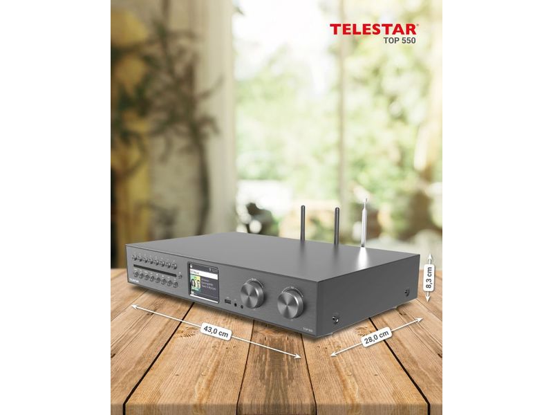Telestar Netzwerk-Audioplayer TOP 550 Schwarz All-In-One-HiFi-System mit DAB /FM, Internetradio und CD-Player