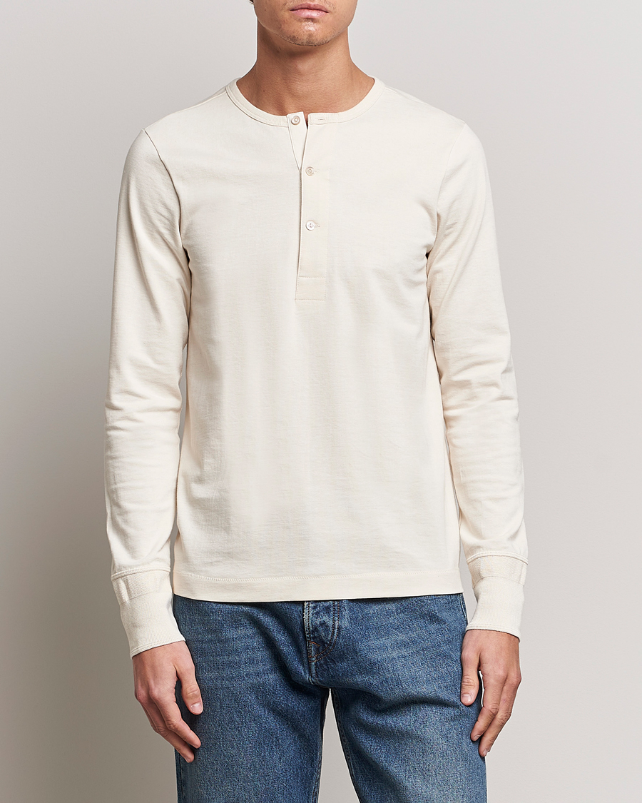 Merz b. Schwanen Classic Organic Cotton Henley Sweater Nature