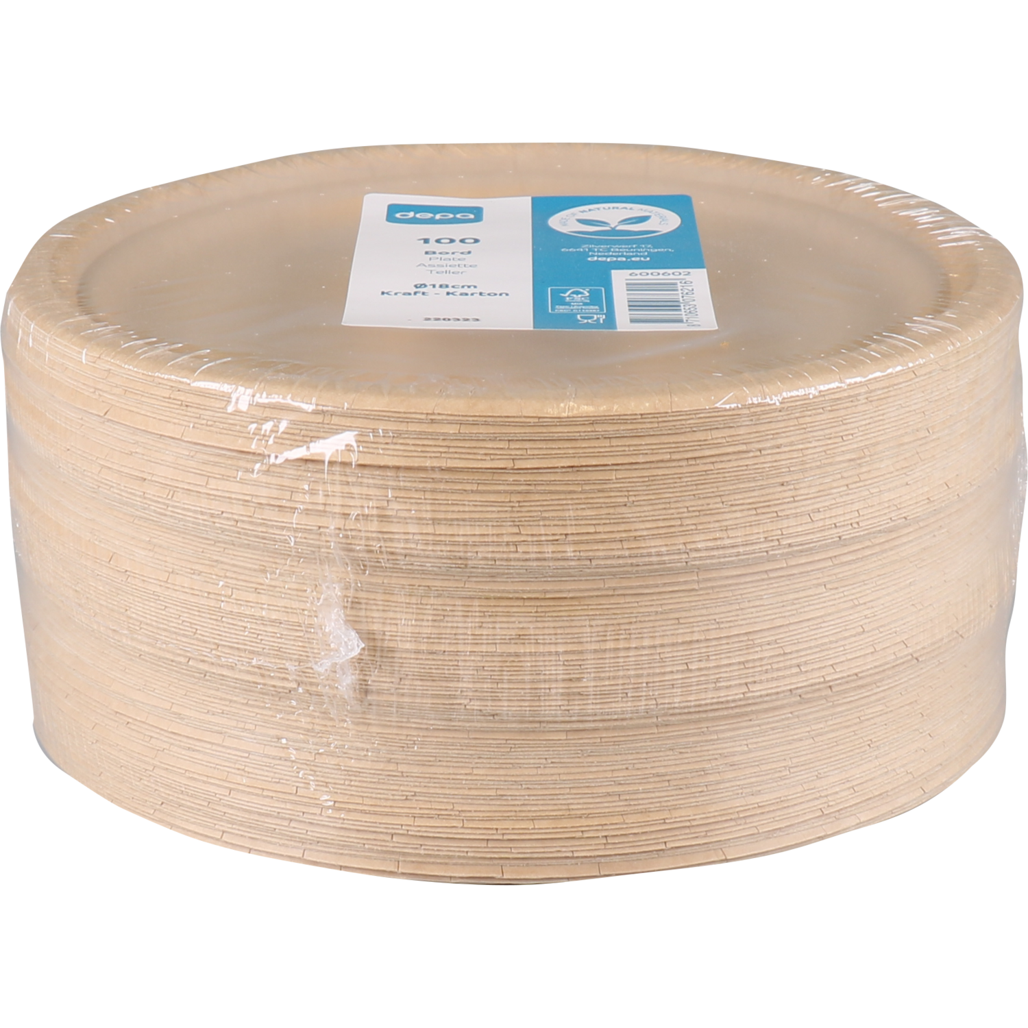 Depa Bord, rond, 1-vaks, karton, Ø18cm, bruin