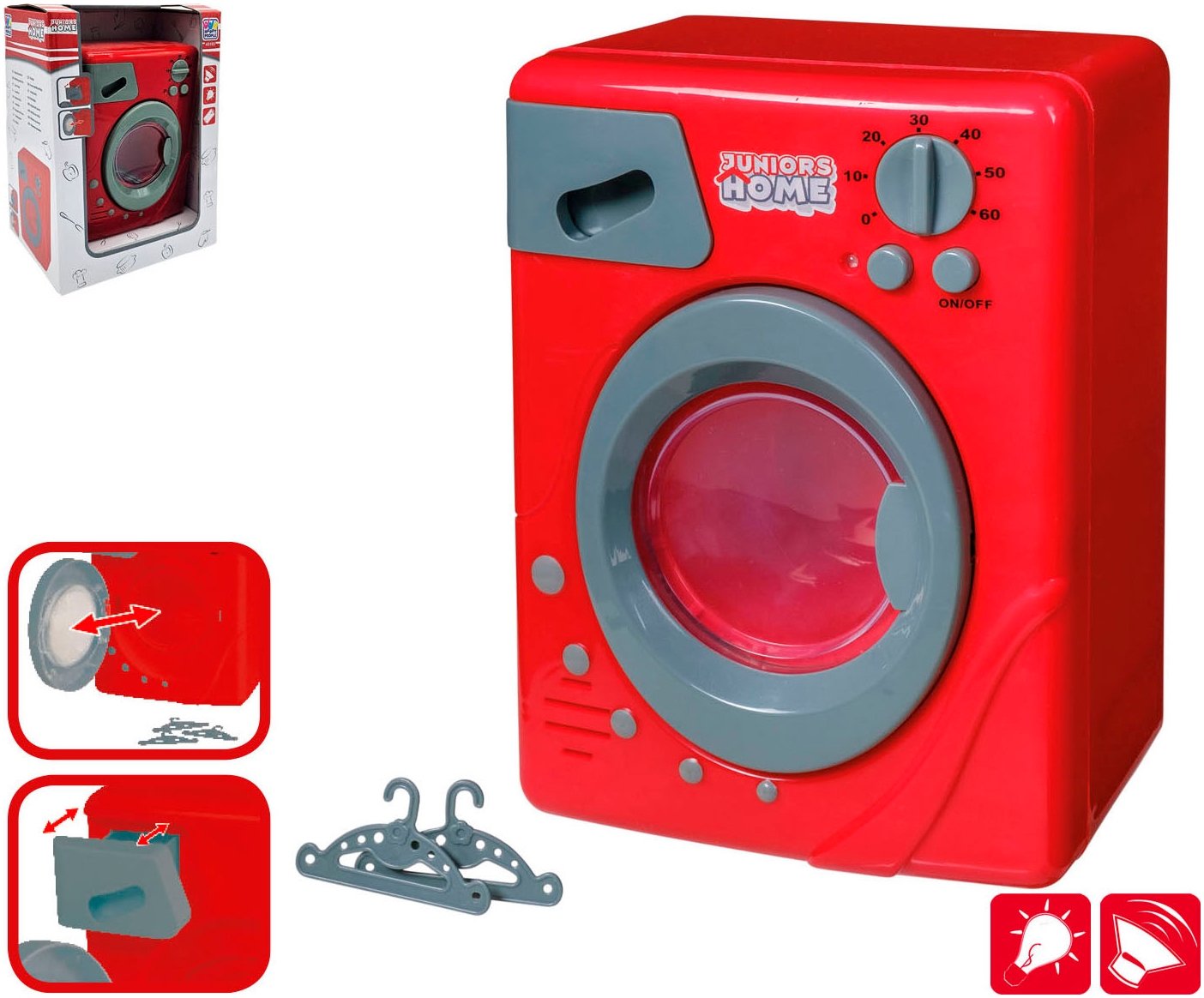 Happy People Kinder-Haushaltsset »Waschmaschine und Bügeleisen« mit Licht- und Soundeffekt