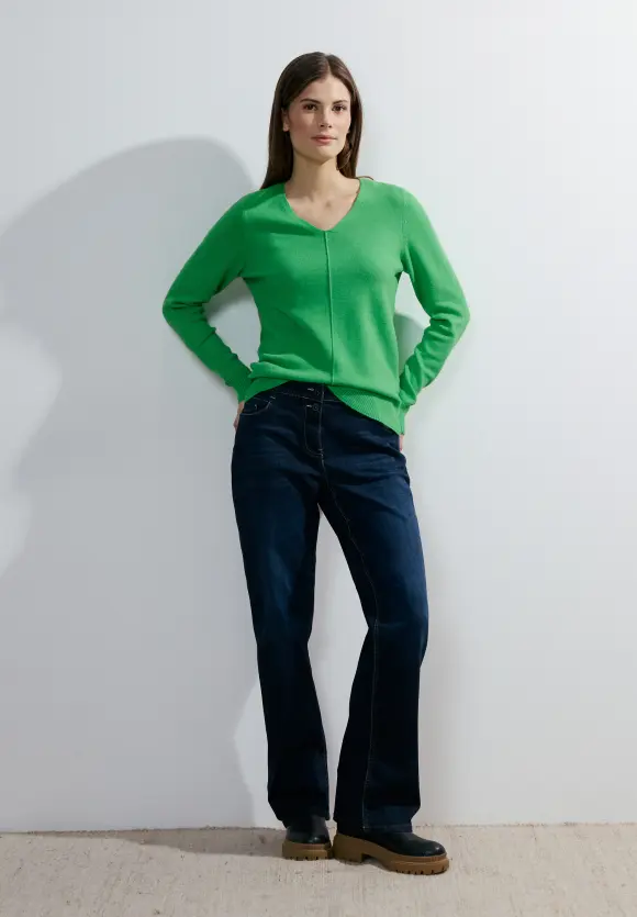 Cosy Strickpullover - celery green melange