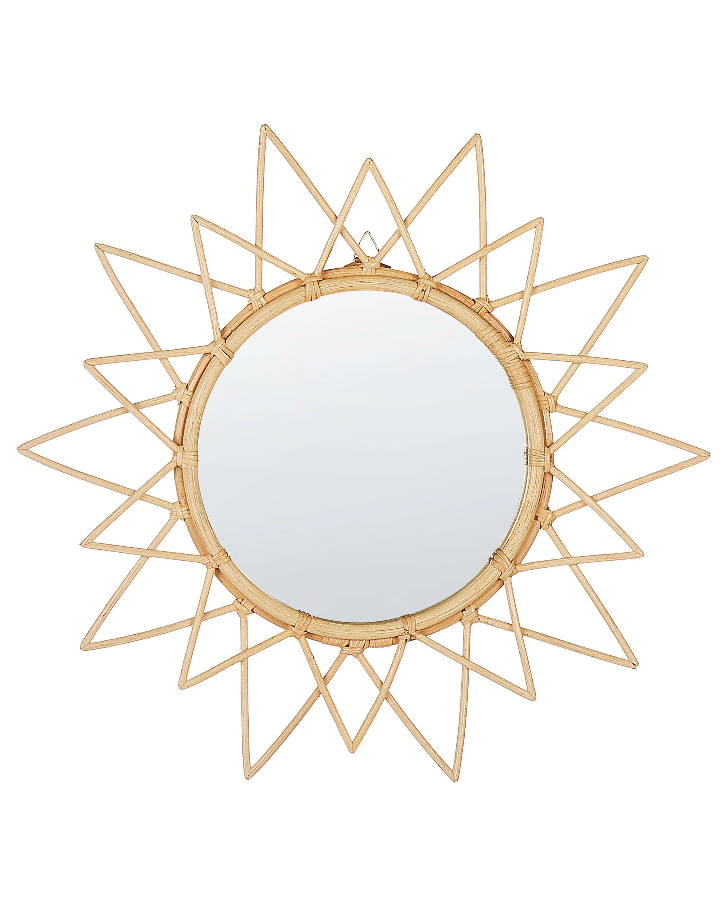 Wandspiegel AROEK 61 cm 61 cm Rotan Natuurlijk