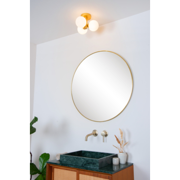 Lucide TRUDY plafonnière badkamer Ø 28 cm IP44 mat goud / Messing