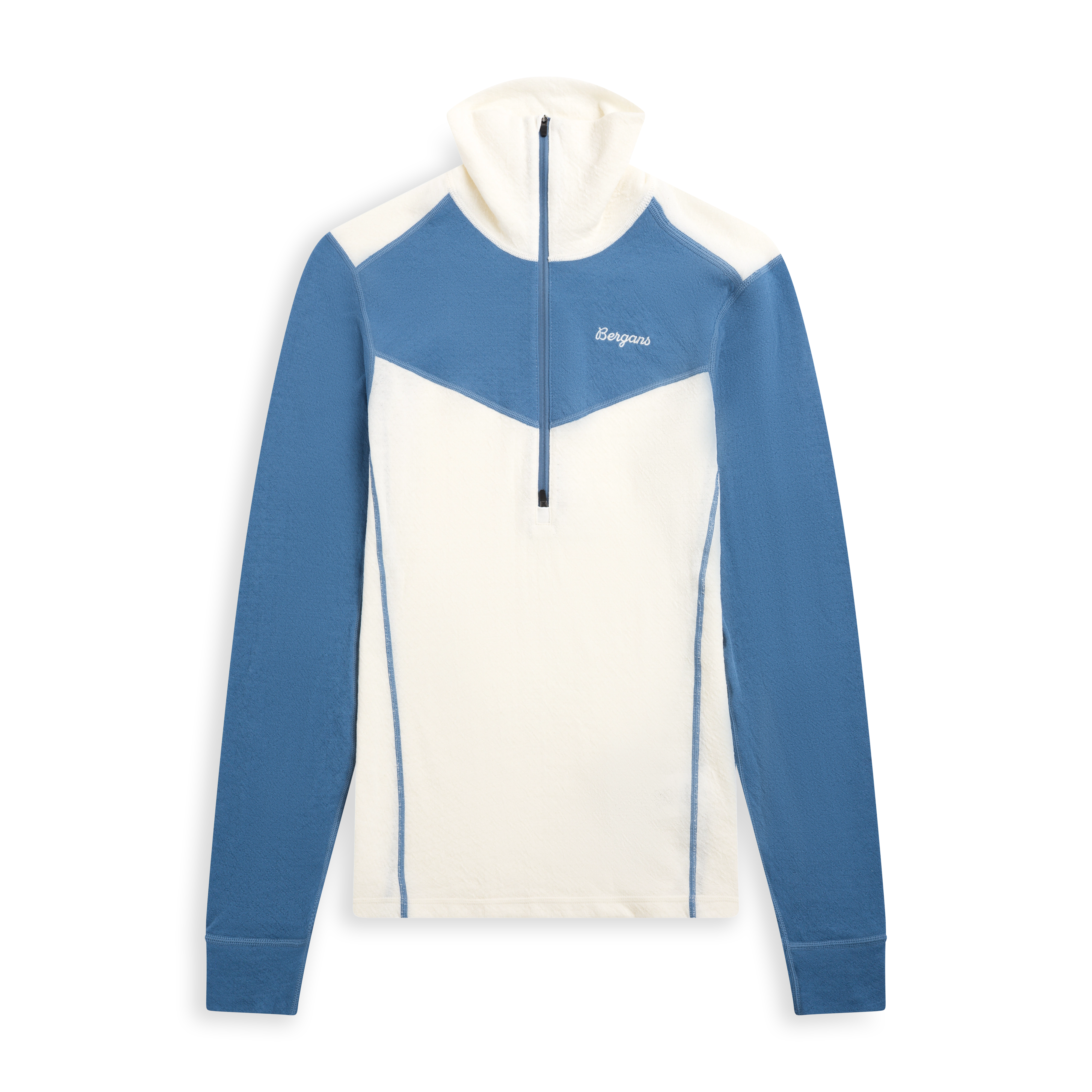 Inner:Dual Merino Half Zip Women Vanilla White / Elemental Blue