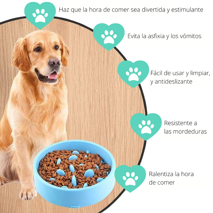 Alimentador automático EL ÁTICO PETS para cães, anti-engasgo. Alimentador anti-ansiedade e anti-estresse para cães ansiosos. Controla a velocidade de alimentação. Reduz o estresse e promove uma digestão saudável.