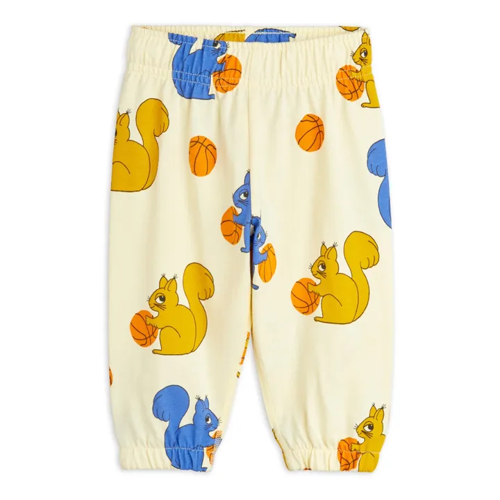 Mini Rodini Lot Body et Legging Ecureuil Coton Bio | Jaune pâle